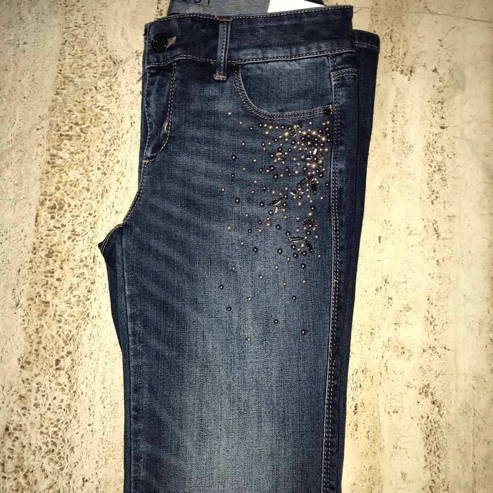 White House Black Market Blue Embellished Jeans - Picture 10 of 16